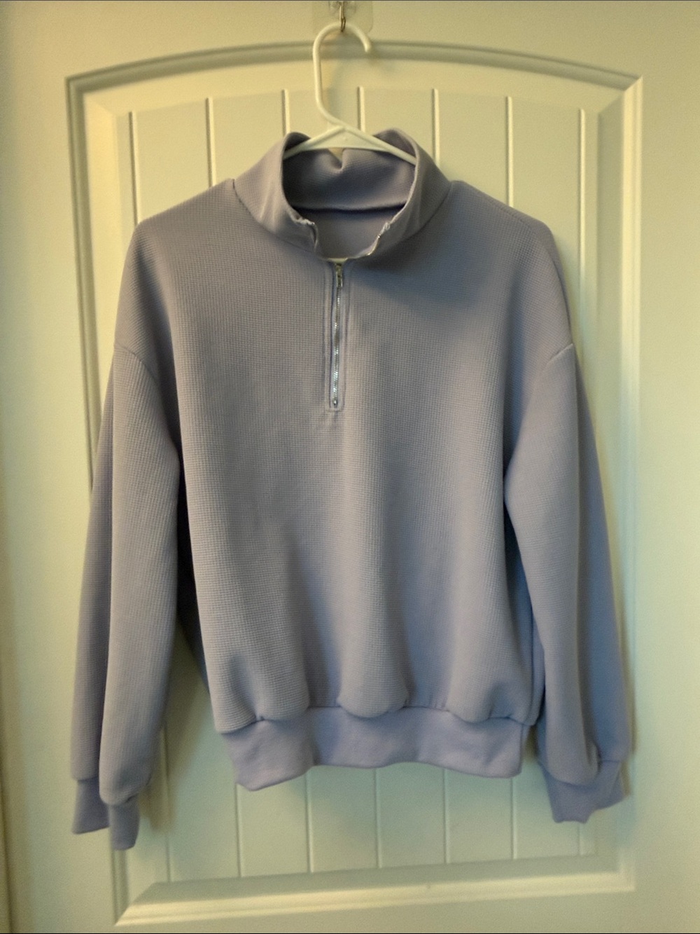 Women’s Half-Zip Pullover Sweater in Light Lavender
